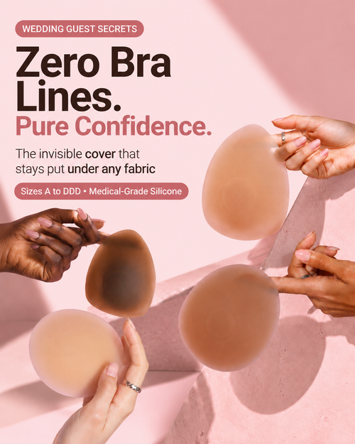 No Show Nipple Cover Reusable Silicone Nipple Pasties Adhesive Stick on Bra Breast Petals With Laser Bag For Women